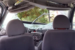 Damages were reported in a downtown Los Angeles collision.