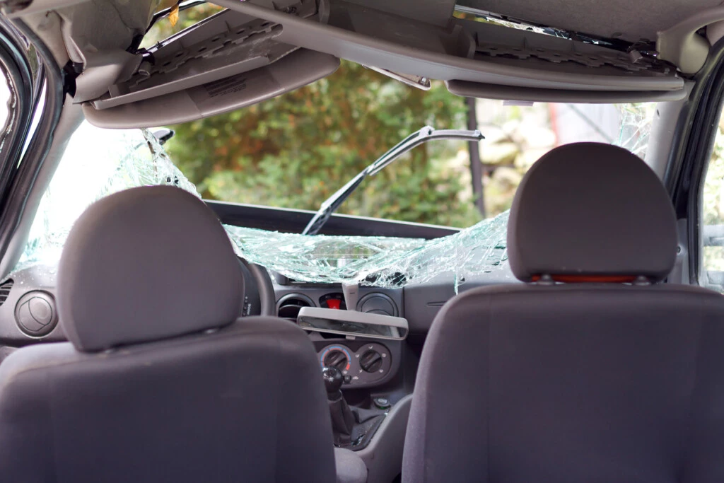 Damages were reported in a downtown Los Angeles collision.
