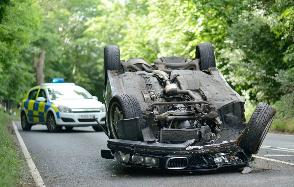 A man was hospitalized after losing fingers in a rollover collision in Frenso.