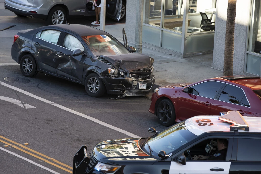 Three-Car Crash in Fullerton.