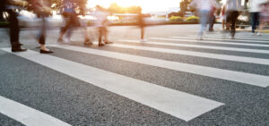 Group of people walking on the crosswalk